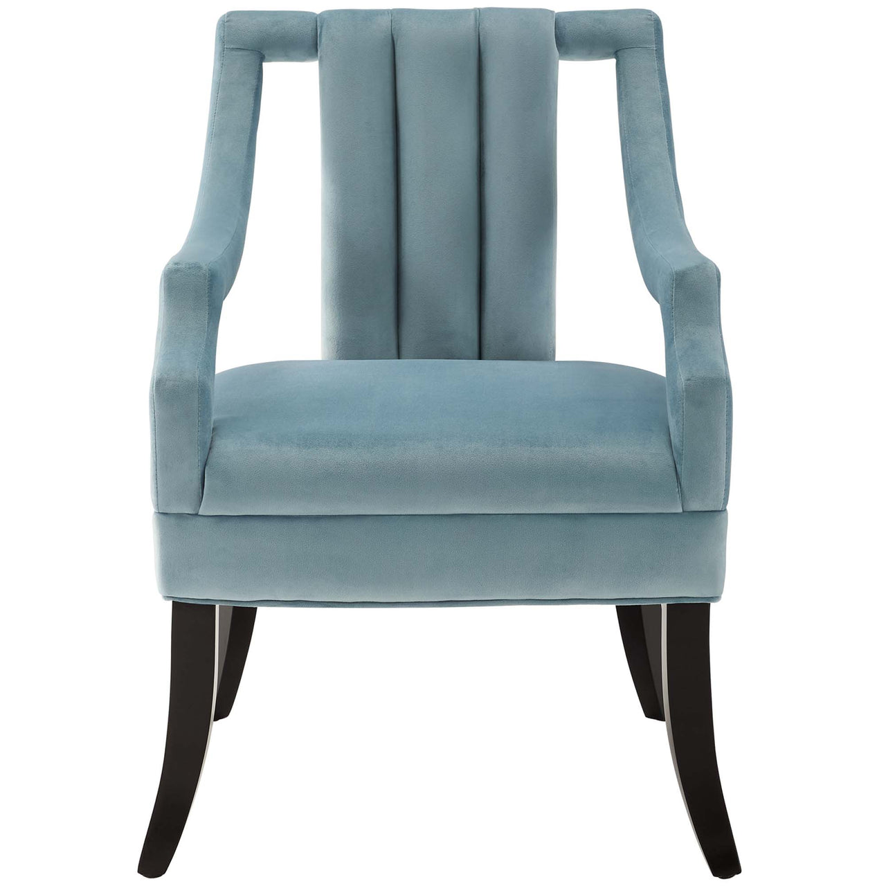 Inkwell Upholstered Velvet Armchair Set of 2, Light Blue