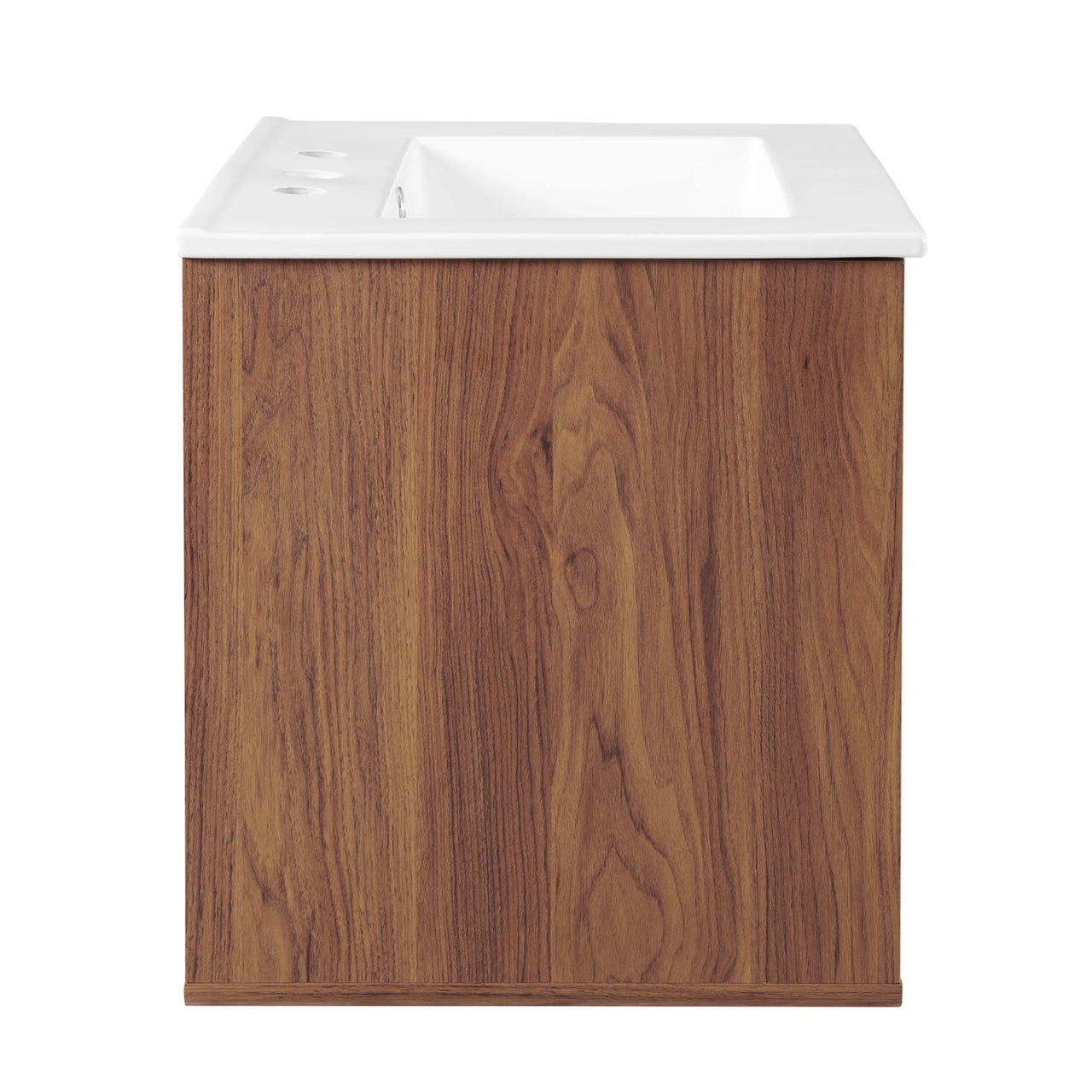 Erisen Floating Vanity Unit, Small, Walnut & White