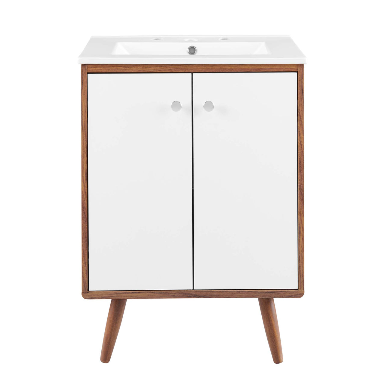 Erisen Vanity Unit, Small, Walnut & White