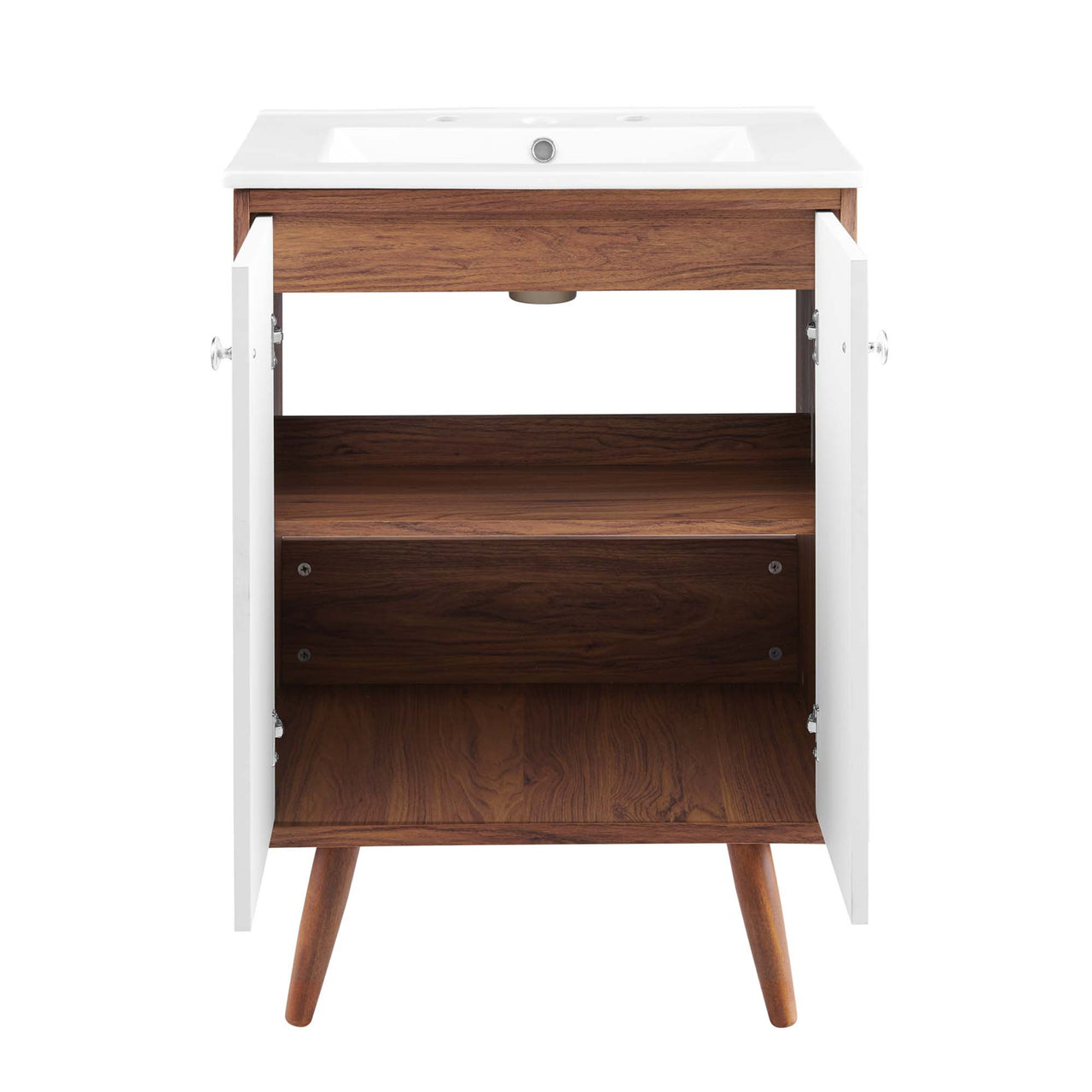 Erisen Vanity Unit, Small, Walnut & White