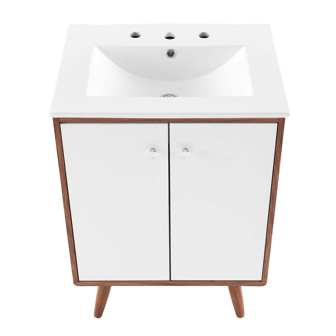 Erisen Vanity Unit, Small, Walnut & White
