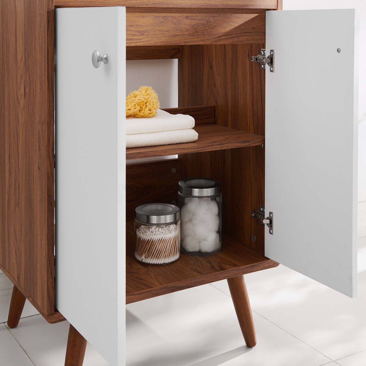 Erisen Vanity Unit, Small, Walnut & White