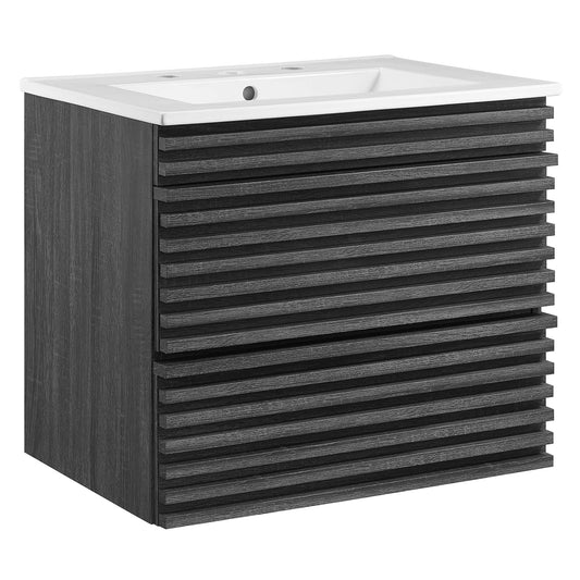 Ventra Floating Vanity Unit, Small, Charcoal & White