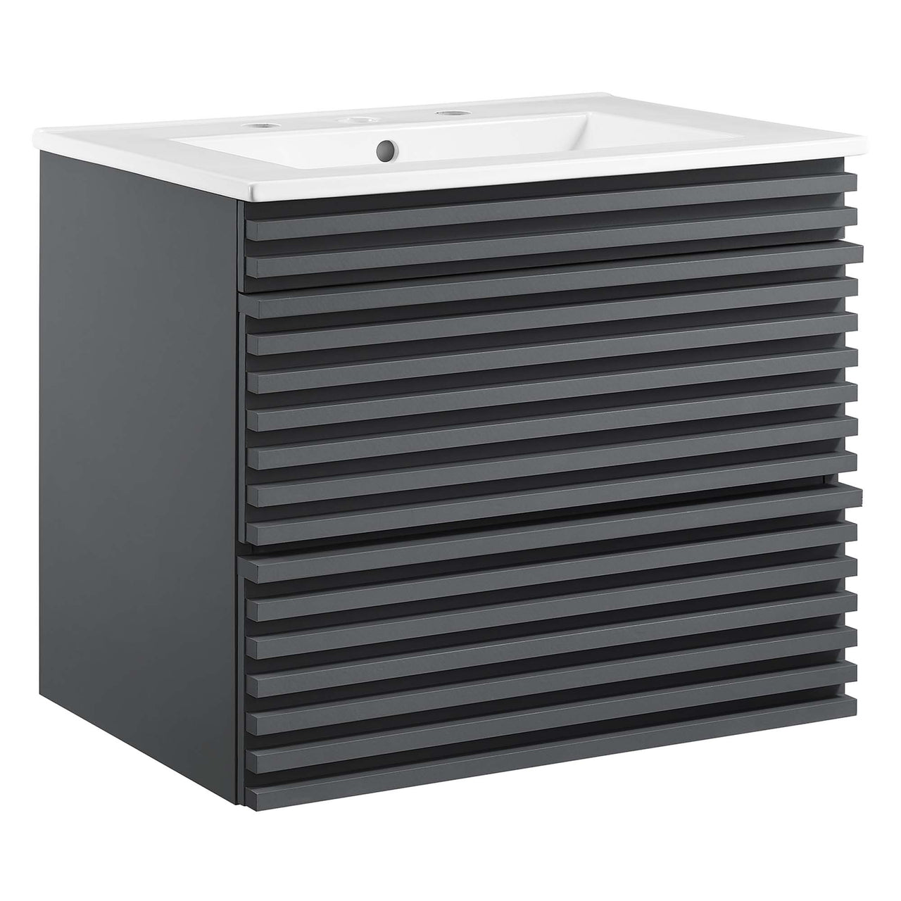 Ventra Floating Vanity Unit, Small, Gray & White