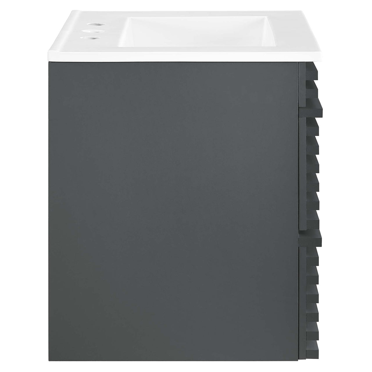 Ventra Floating Vanity Unit, Small, Gray & White