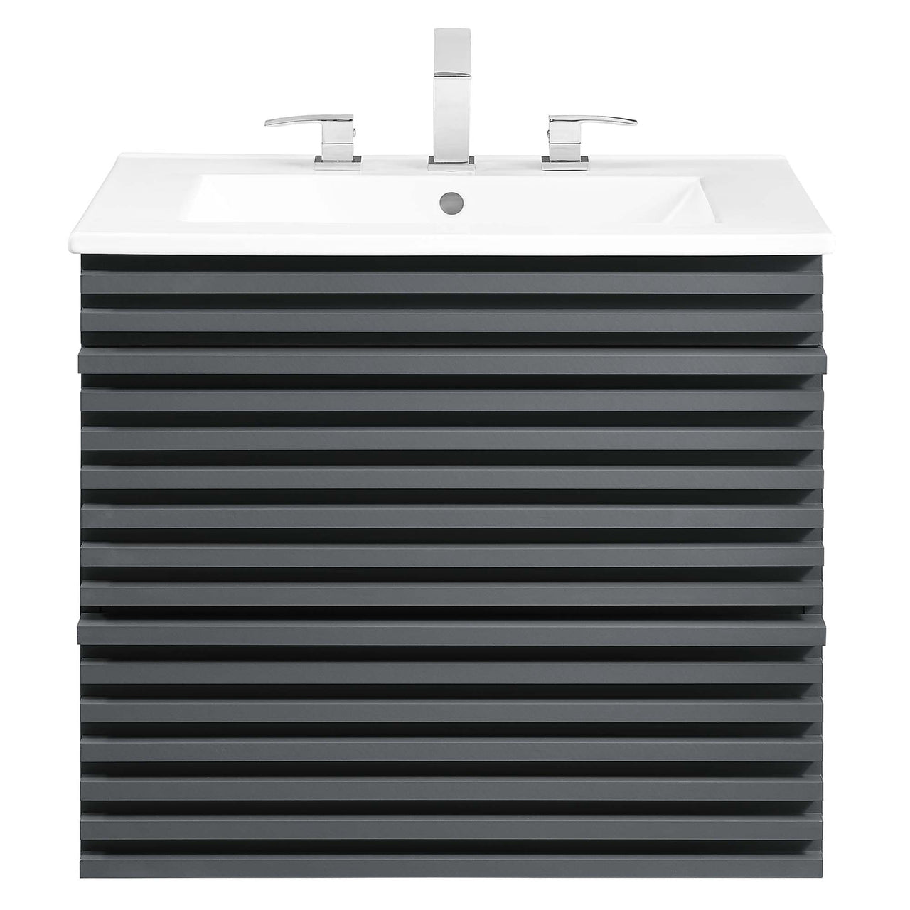 Ventra Floating Vanity Unit, Small, Gray & White