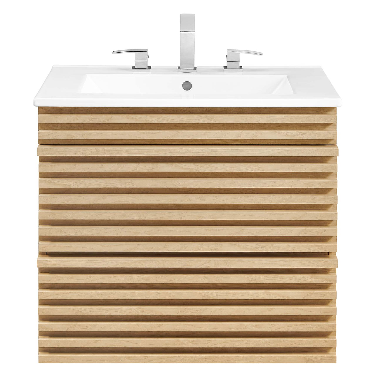 Ventra Floating Vanity Unit, Small, Oak & White