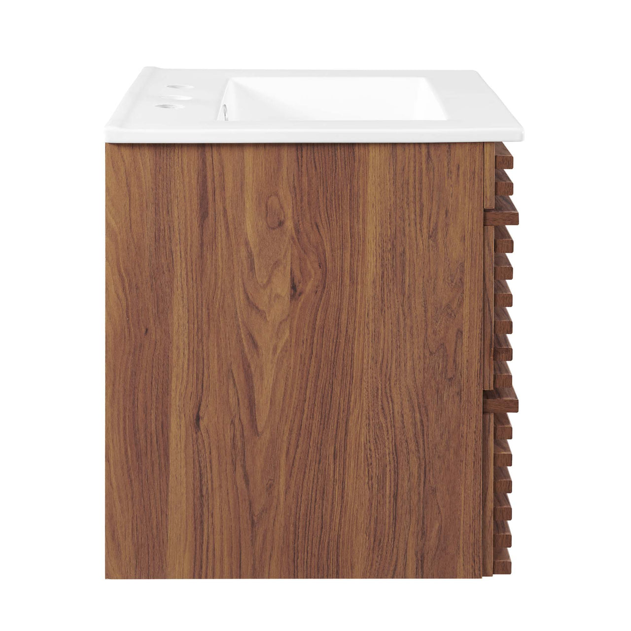 Ventra Floating Vanity Unit, Small, Walnut & White