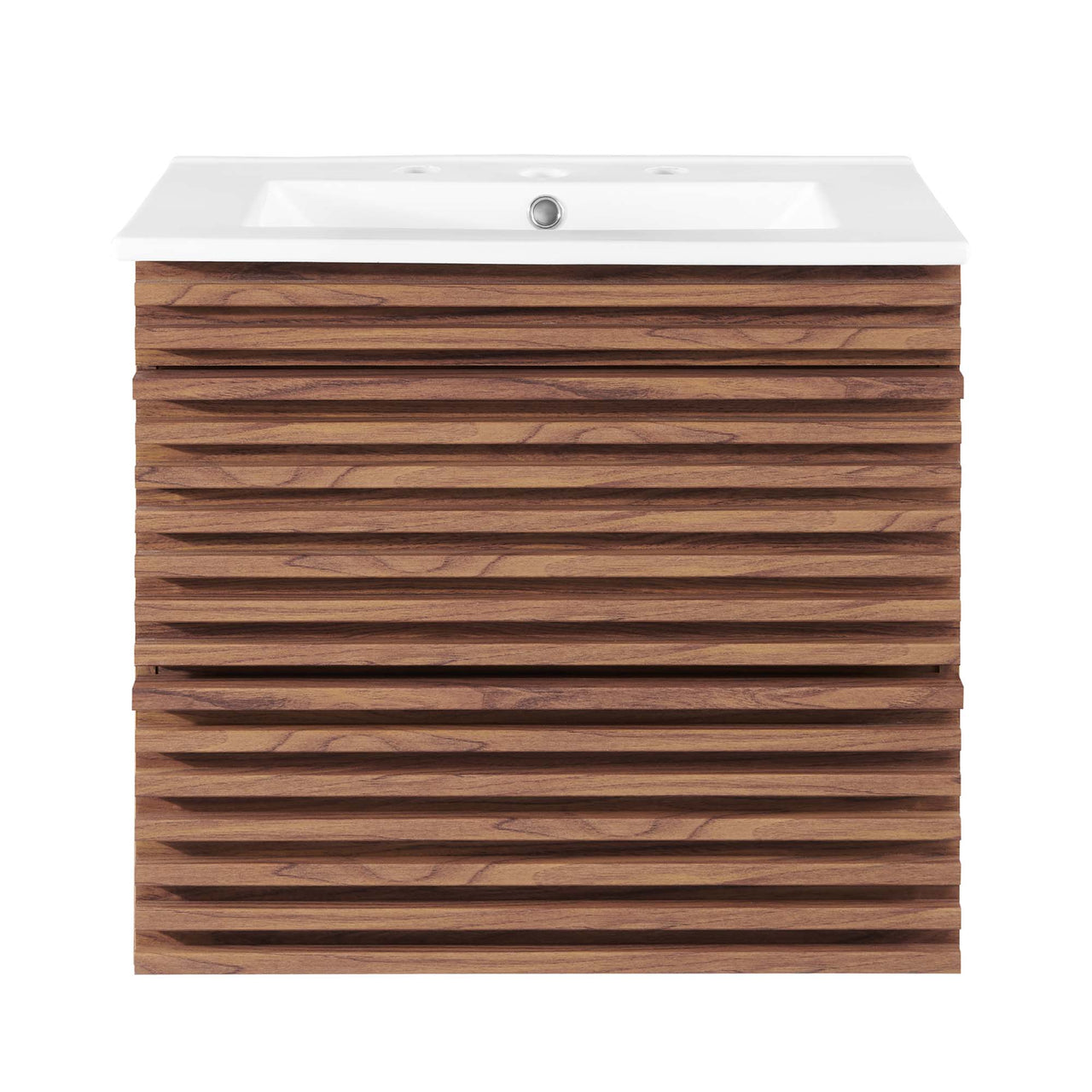 Ventra Floating Vanity Unit, Small, Walnut & White