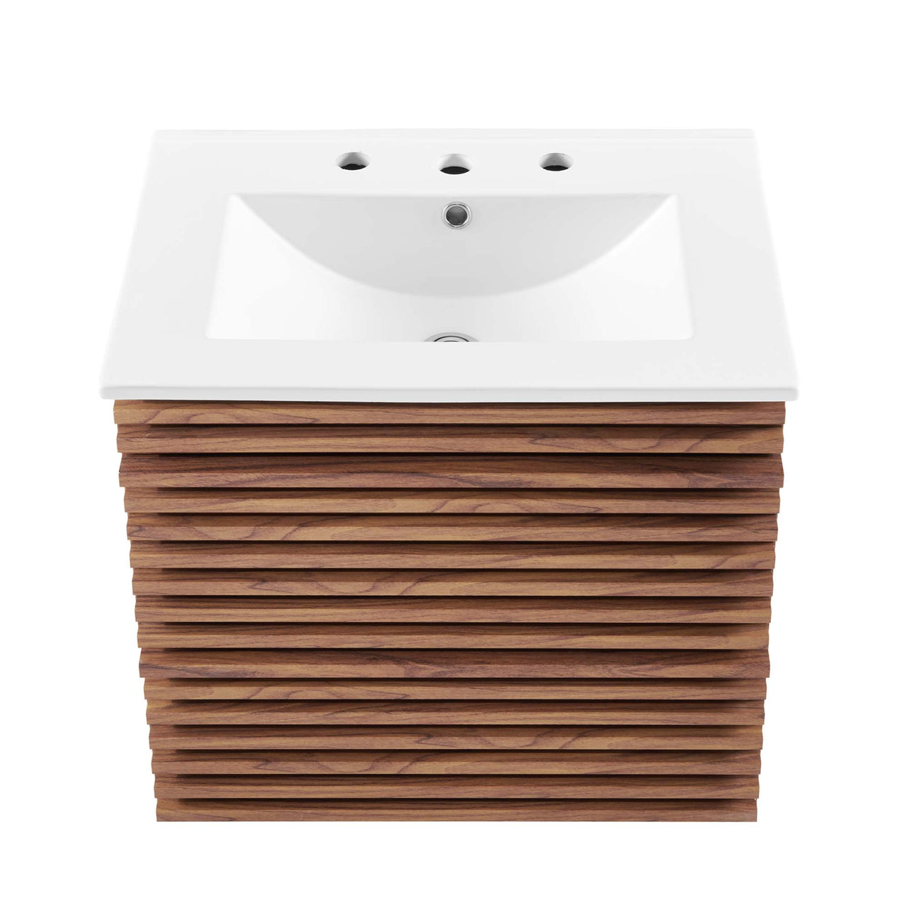 Ventra Floating Vanity Unit, Small, Walnut & White