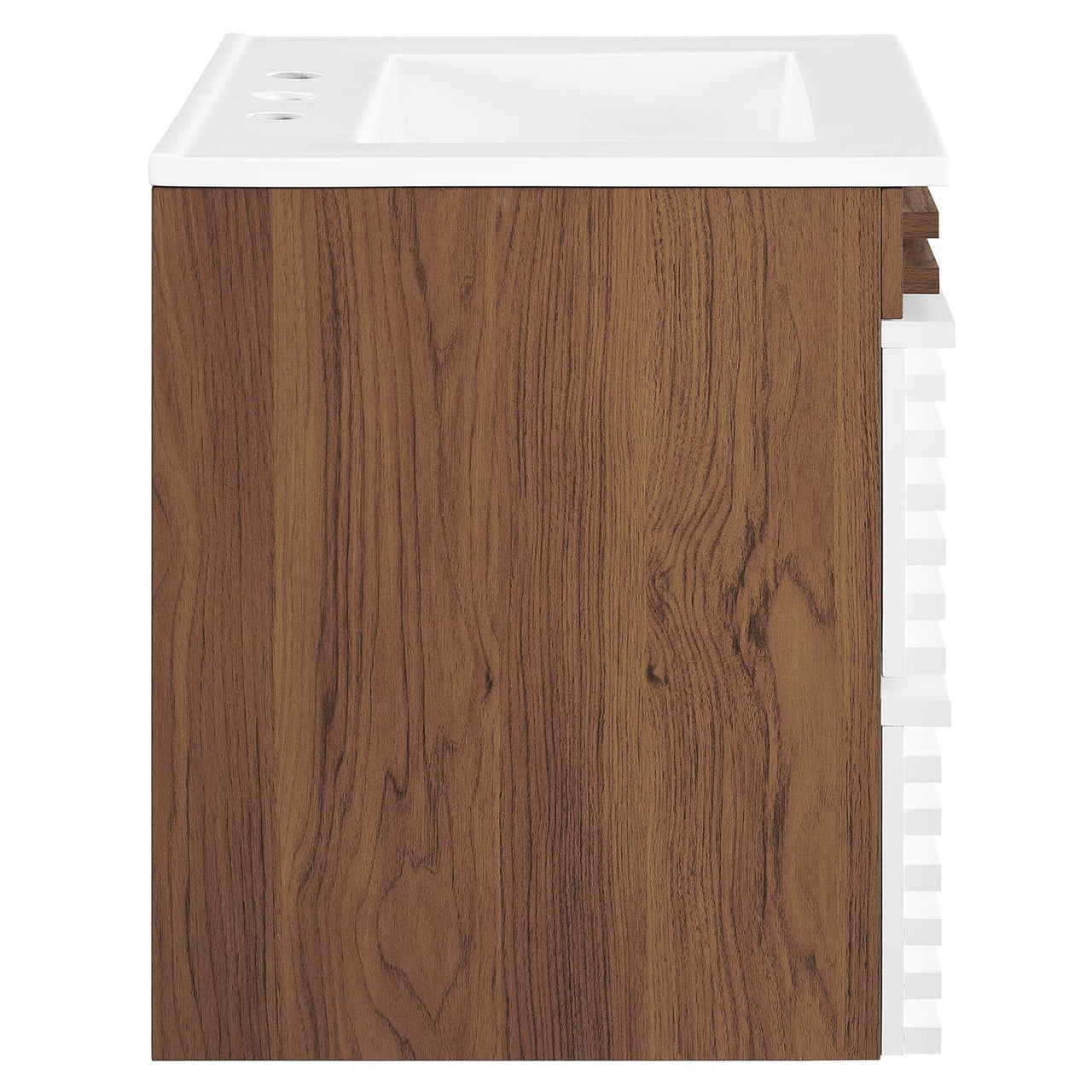 Ventra Floating Vanity Unit, Small, Walnut & White