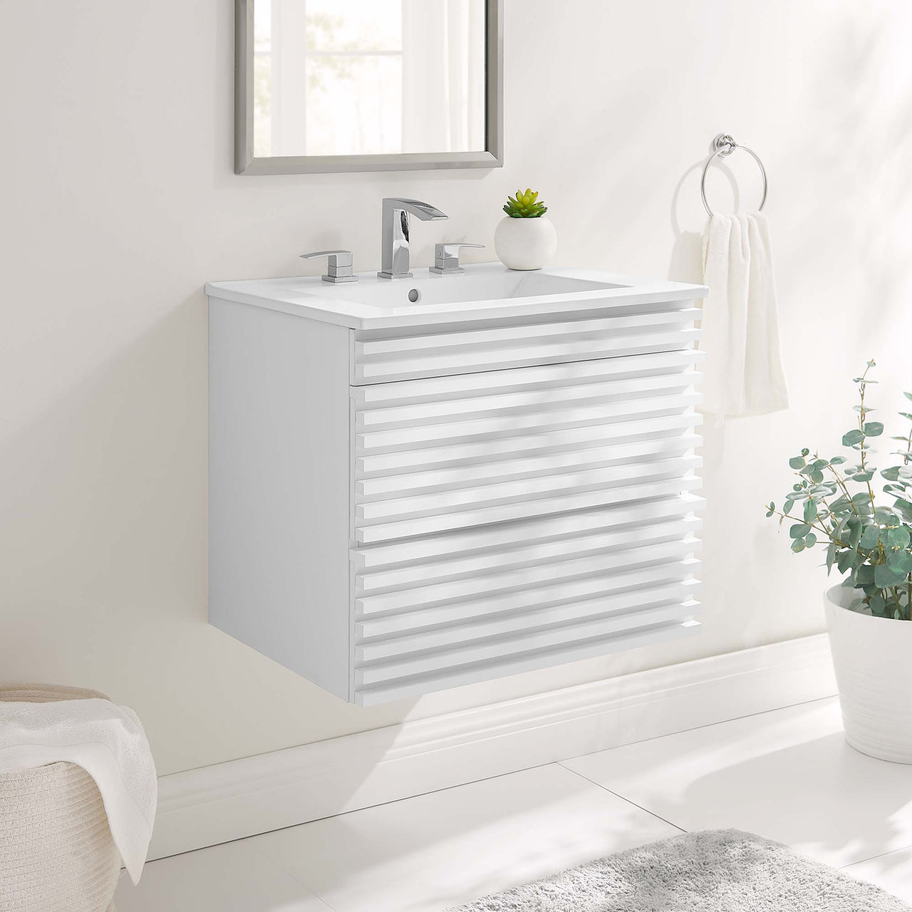Ventra Floating Vanity Unit, Small, White