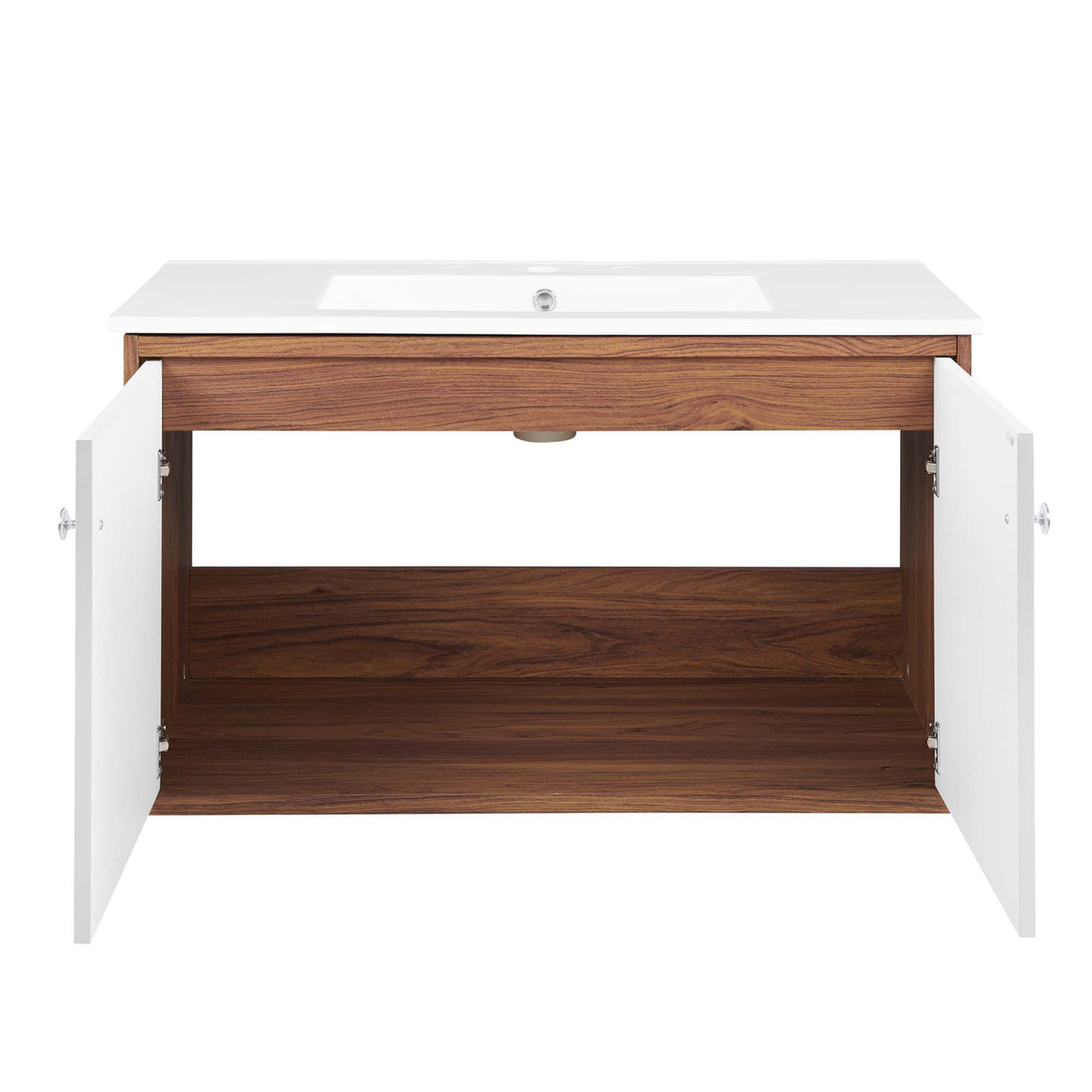 Erisen Floating Vanity Unit, Large, Walnut & White