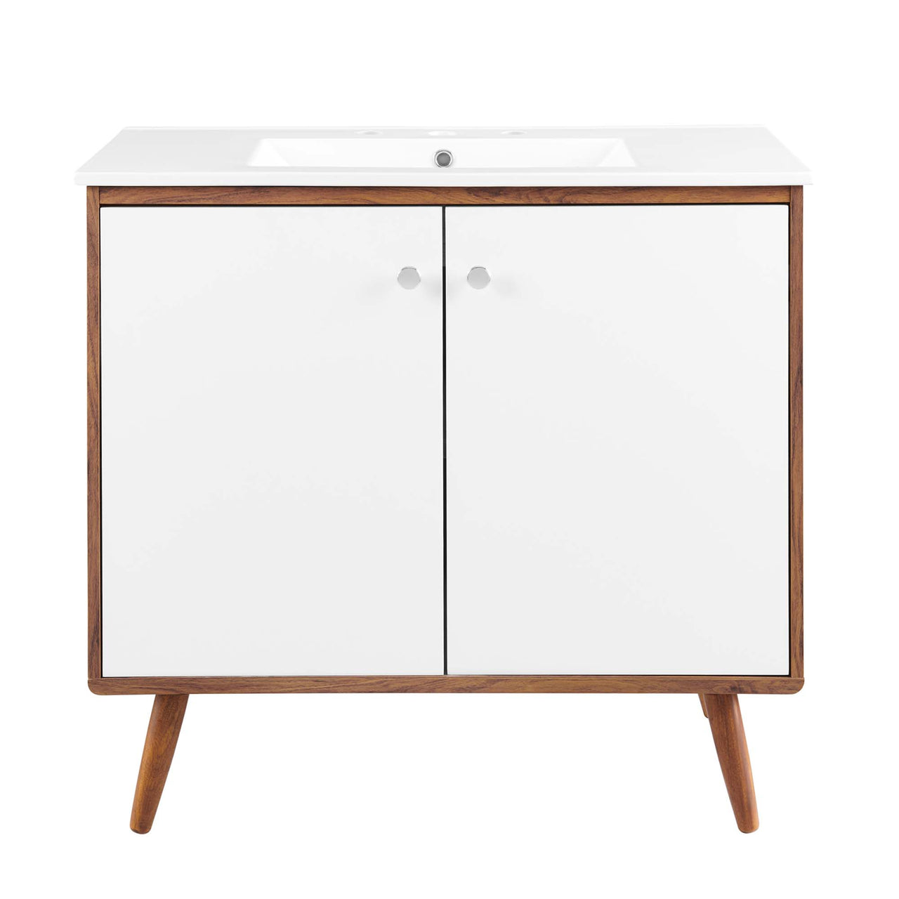 Erisen Vanity Unit, Large, Walnut & White