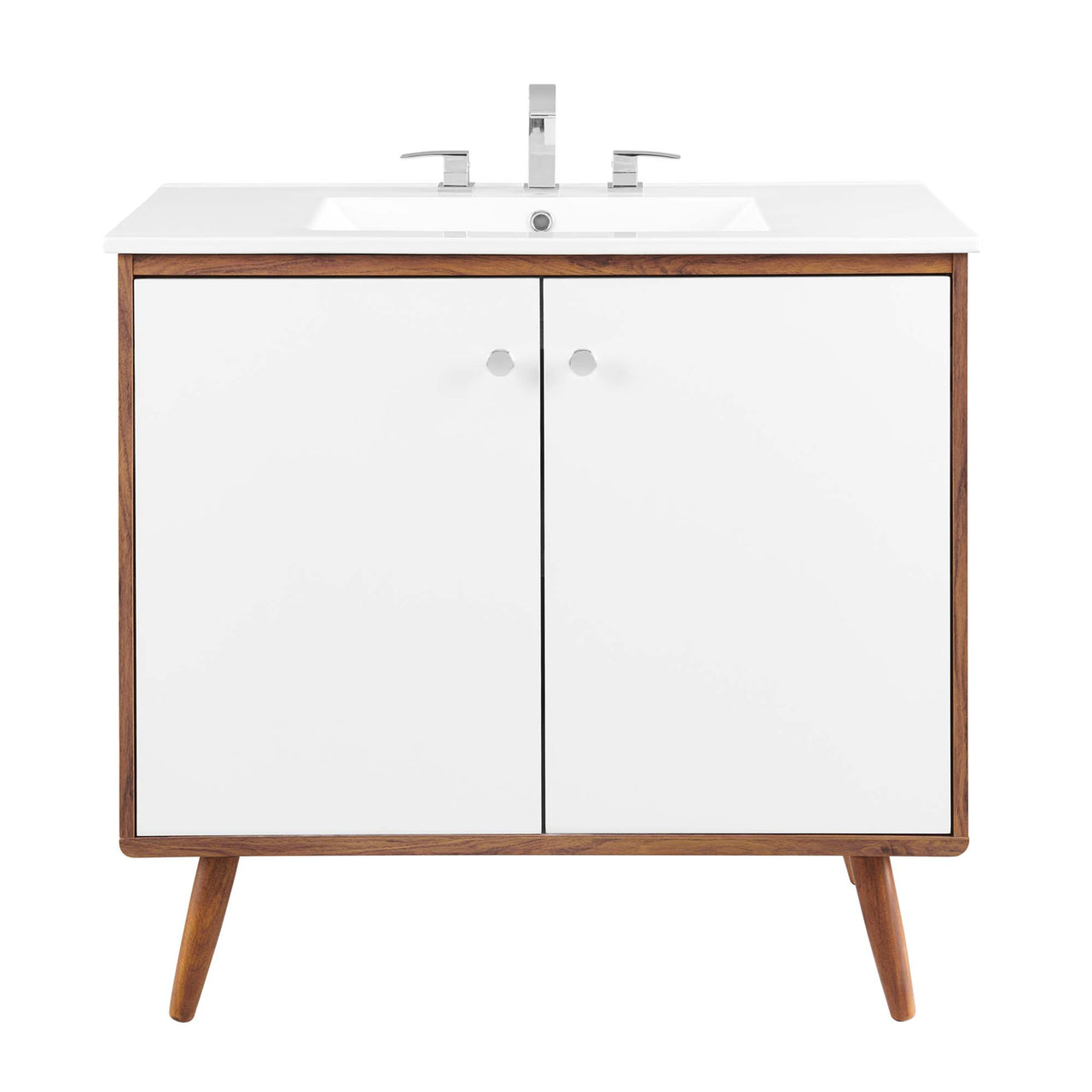 Erisen Vanity Unit, Large, Walnut & White
