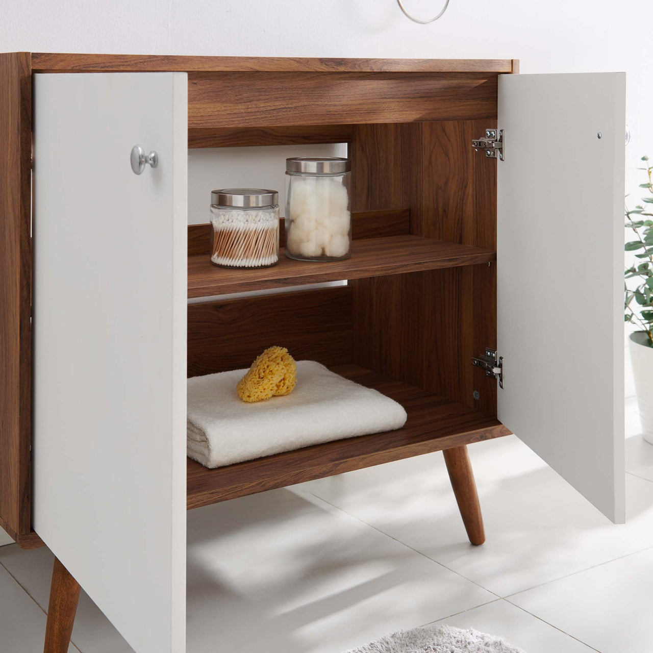 Erisen Vanity Unit, Large, Walnut & White