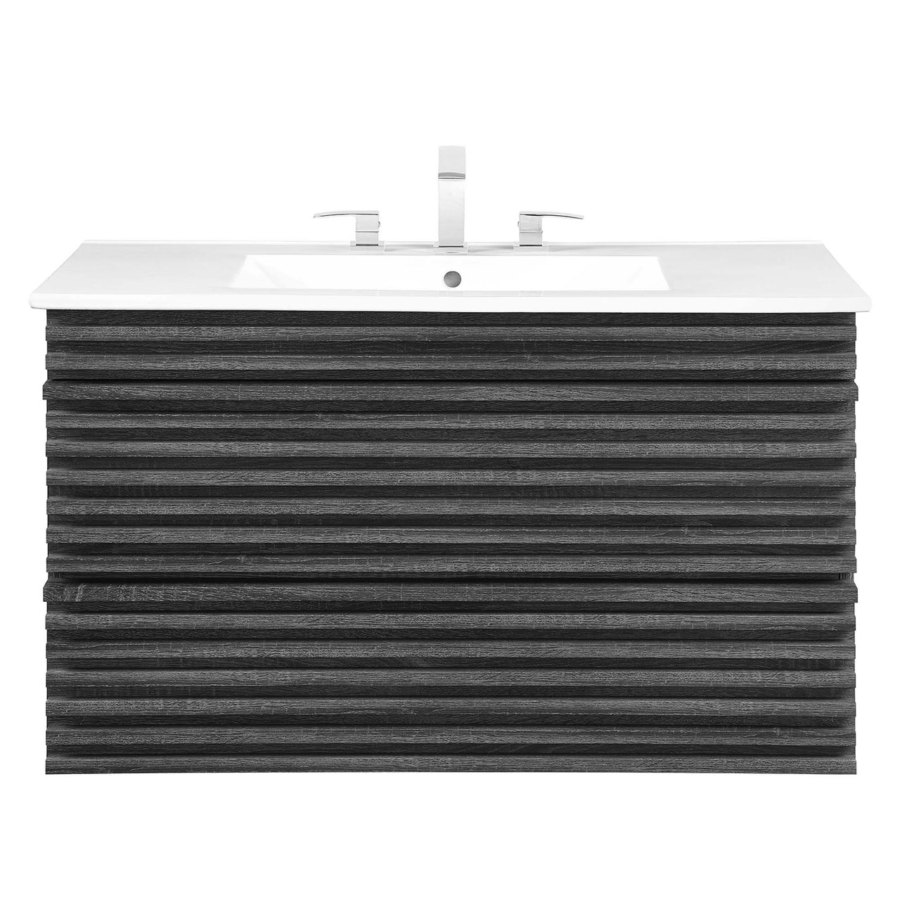 Ventra Floating Vanity Unit, Large, Charcoal & White