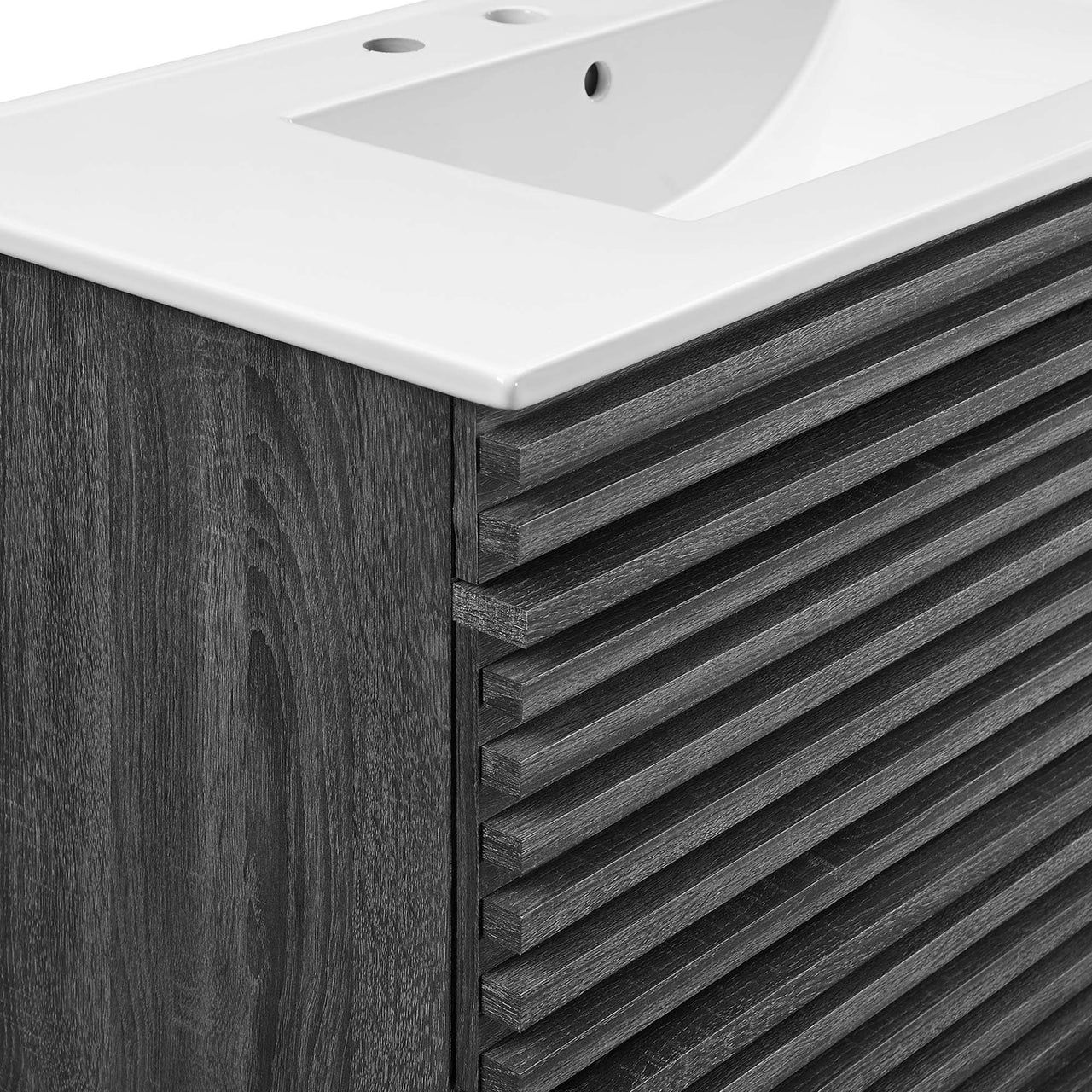 Ventra Floating Vanity Unit, Large, Charcoal & White