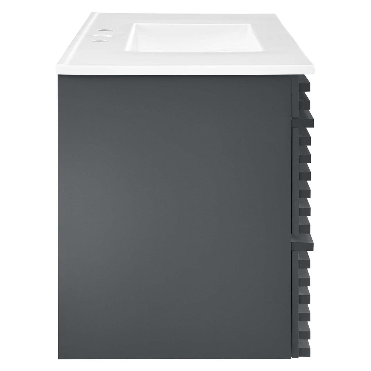 Ventra Floating Vanity Unit, Large, Gray & White