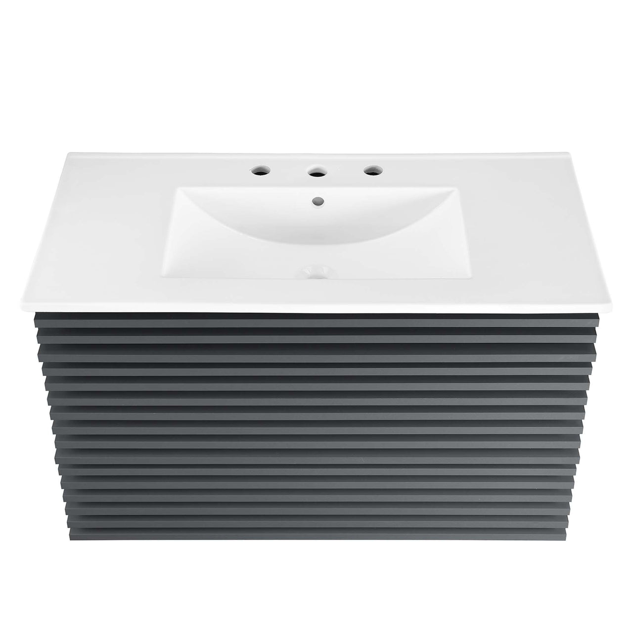 Ventra Floating Vanity Unit, Large, Gray & White