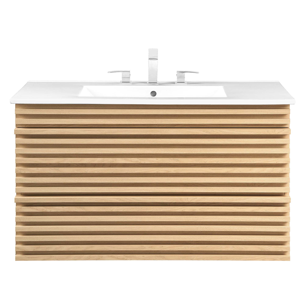 Ventra Floating Vanity Unit, Large, Oak & White