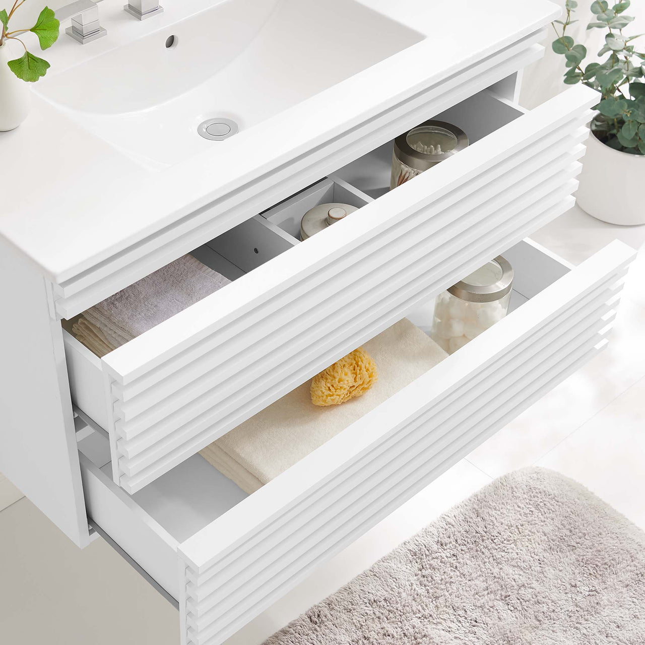 Ventra Floating Vanity Unit, Large, White