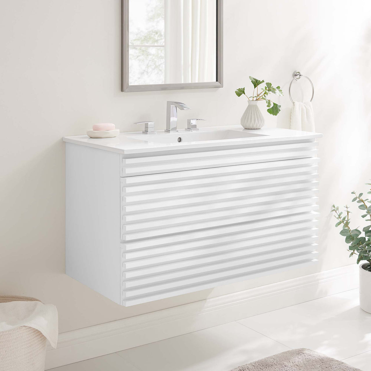 Ventra Floating Vanity Unit, Large, White