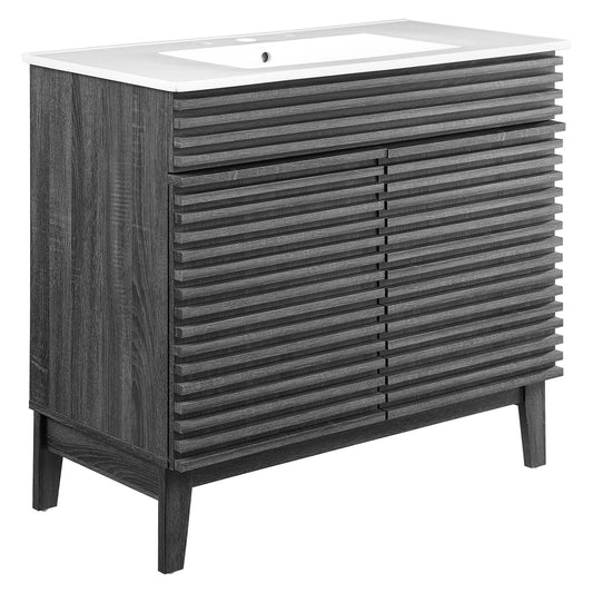 Ventra Vanity Unit, Large, Charcoal & White