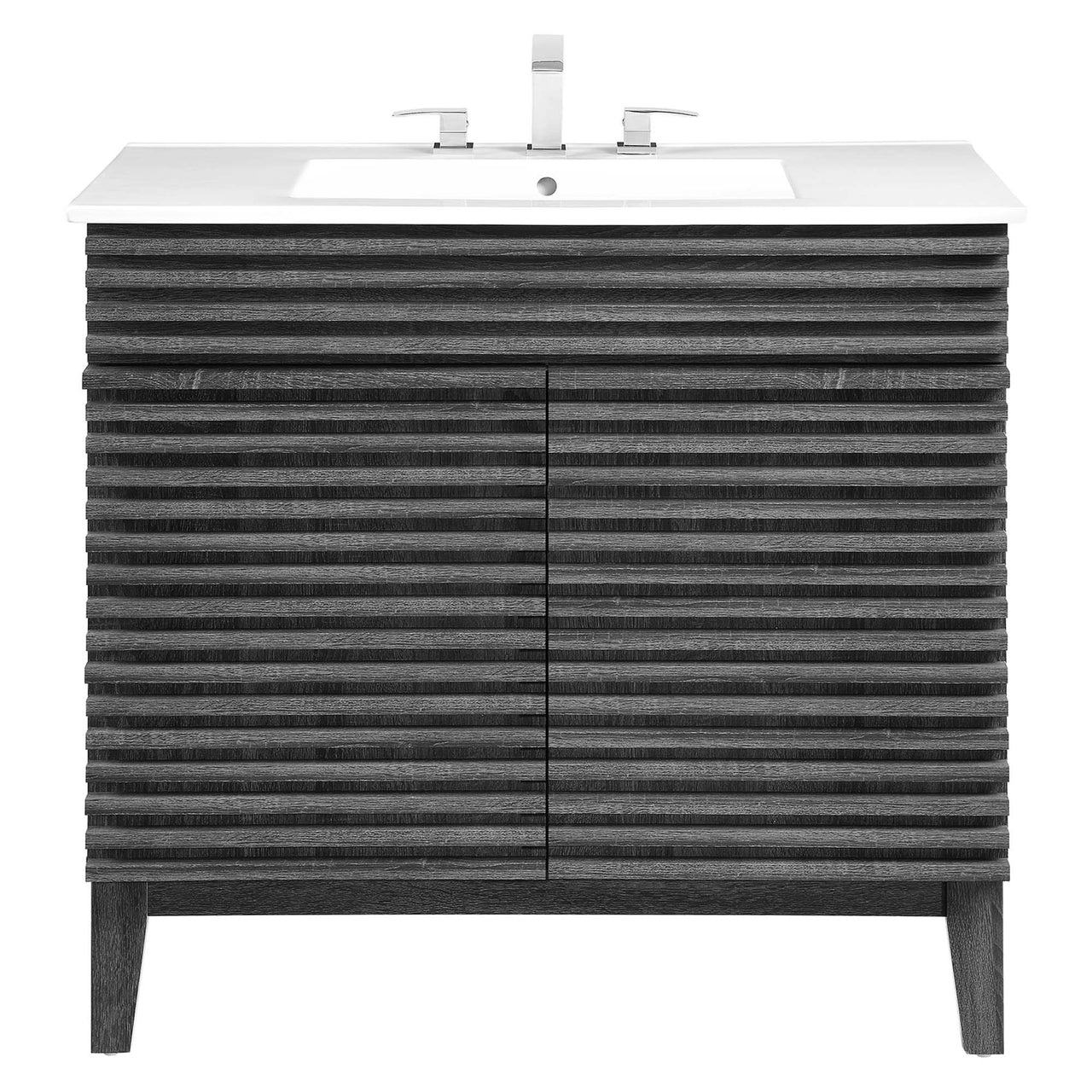 Ventra Vanity Unit, Large, Charcoal & White