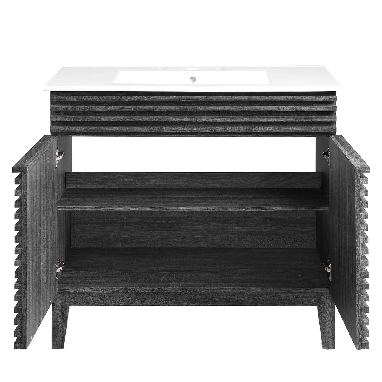 Ventra Vanity Unit, Large, Charcoal & White