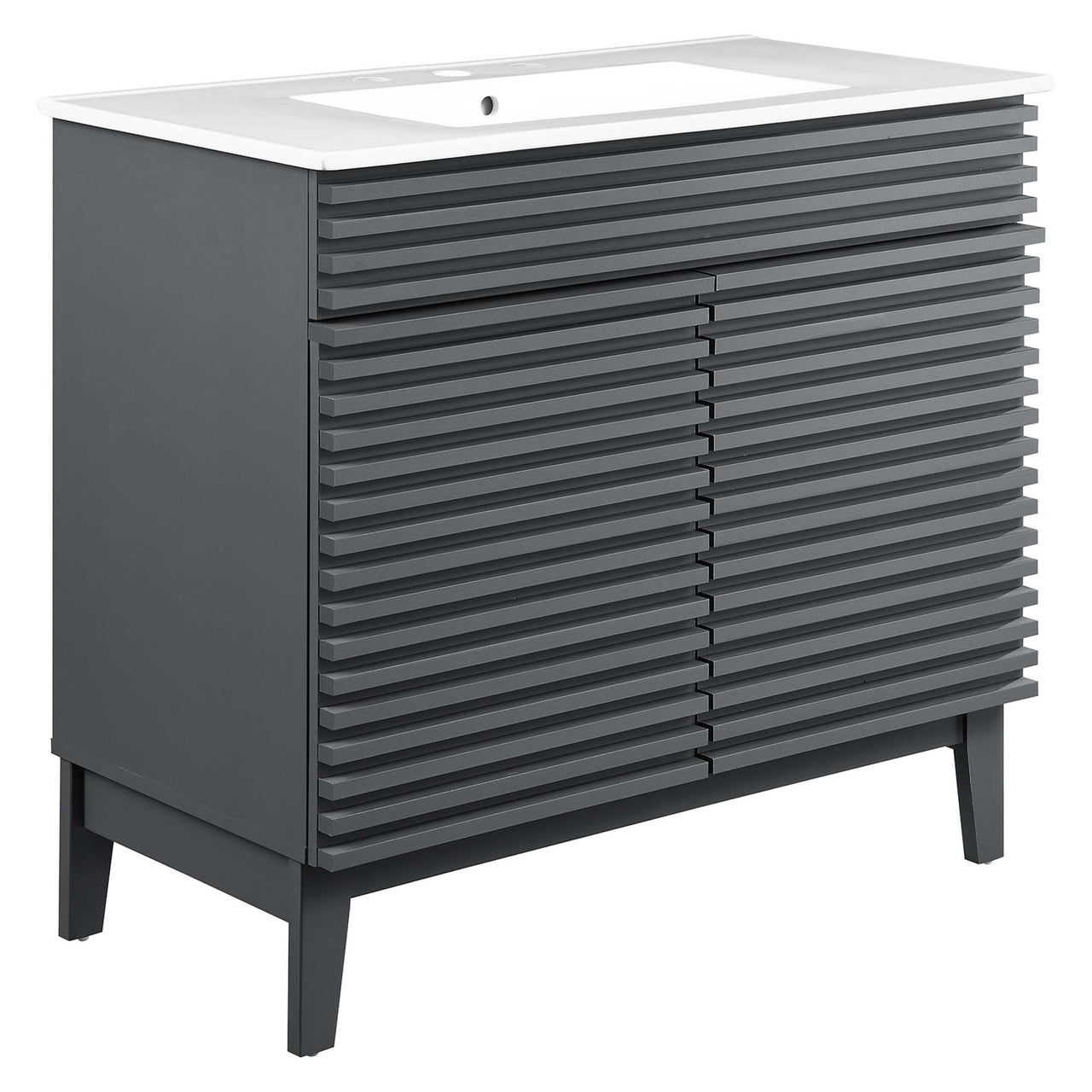 Ventra Vanity Unit, Large, Gray & White