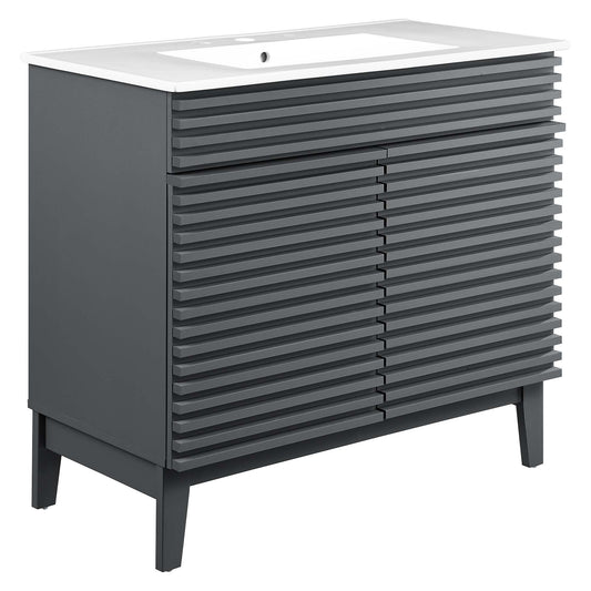 Ventra Vanity Unit, Large, Gray & White