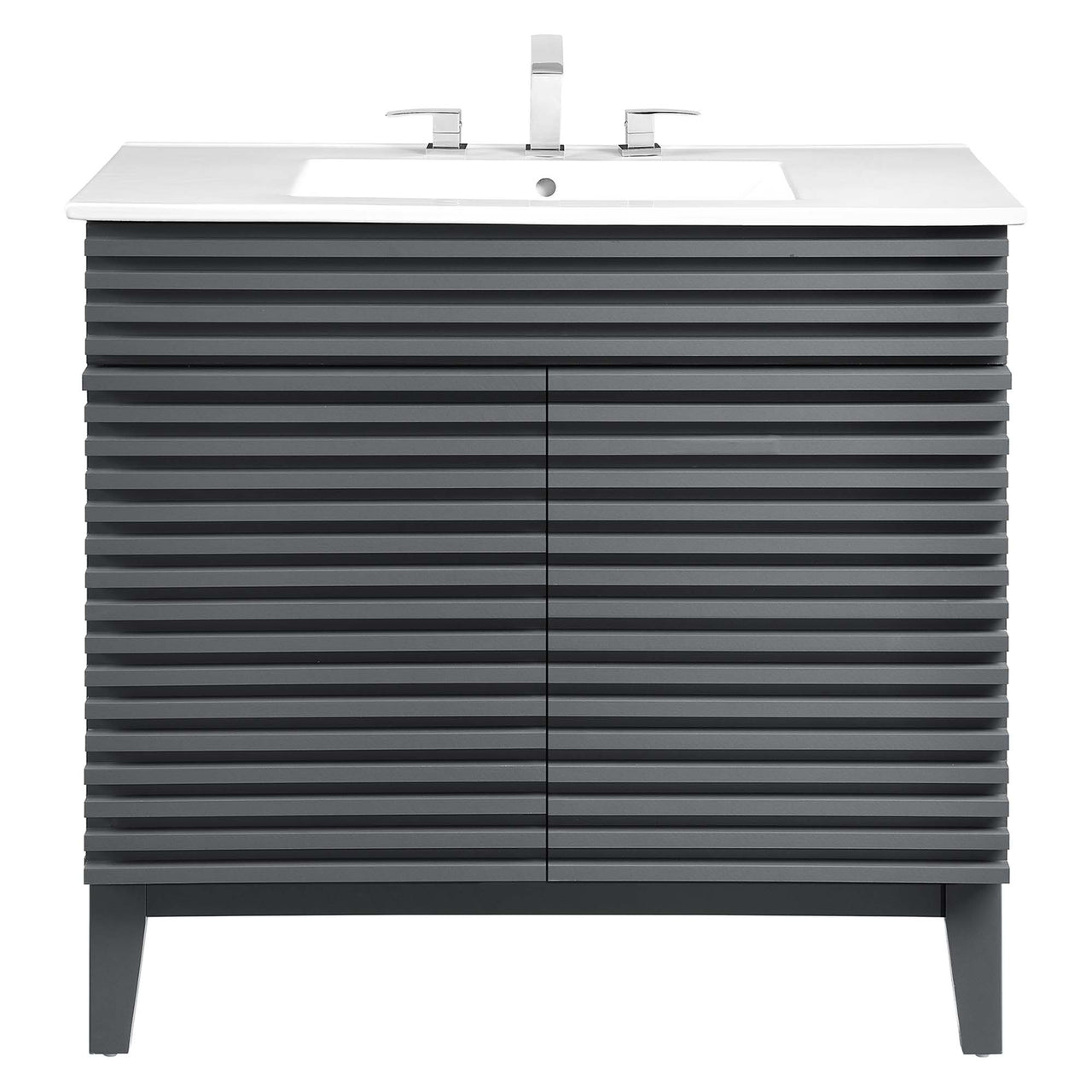 Ventra Vanity Unit, Large, Gray & White