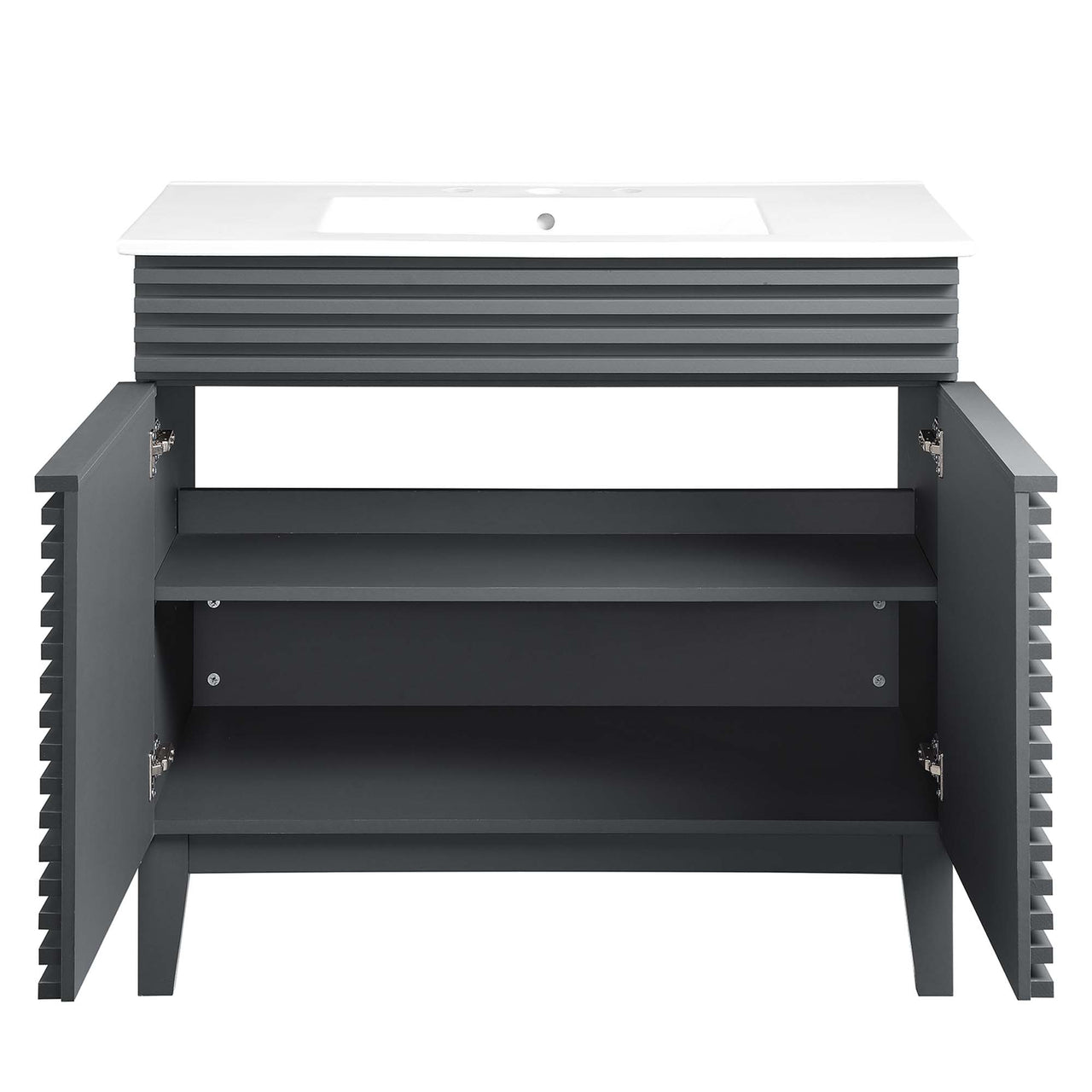 Ventra Vanity Unit, Large, Gray & White