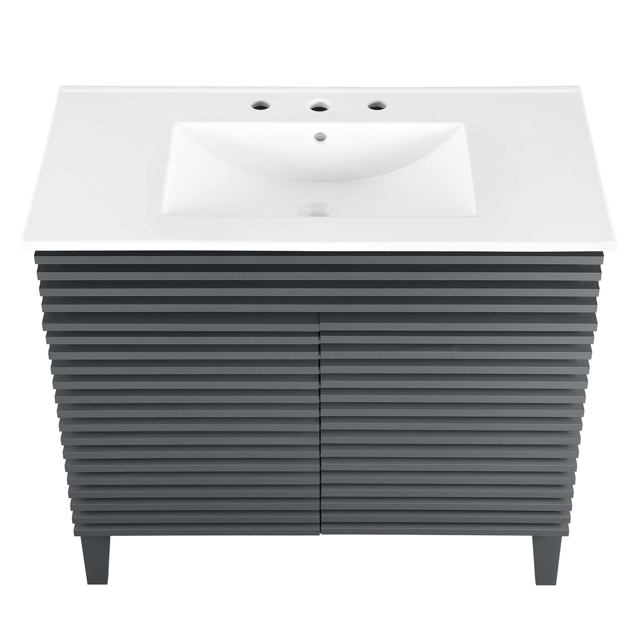 Ventra Vanity Unit, Large, Gray & White