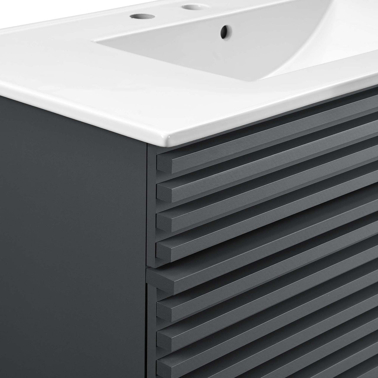 Ventra Vanity Unit, Large, Gray & White