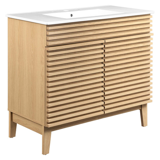 Ventra Vanity Unit, Large, Oak & White