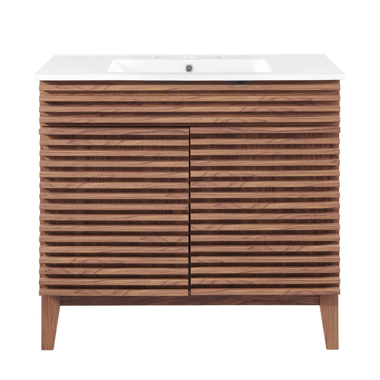 Ventra Vanity Unit, Large, Walnut & White