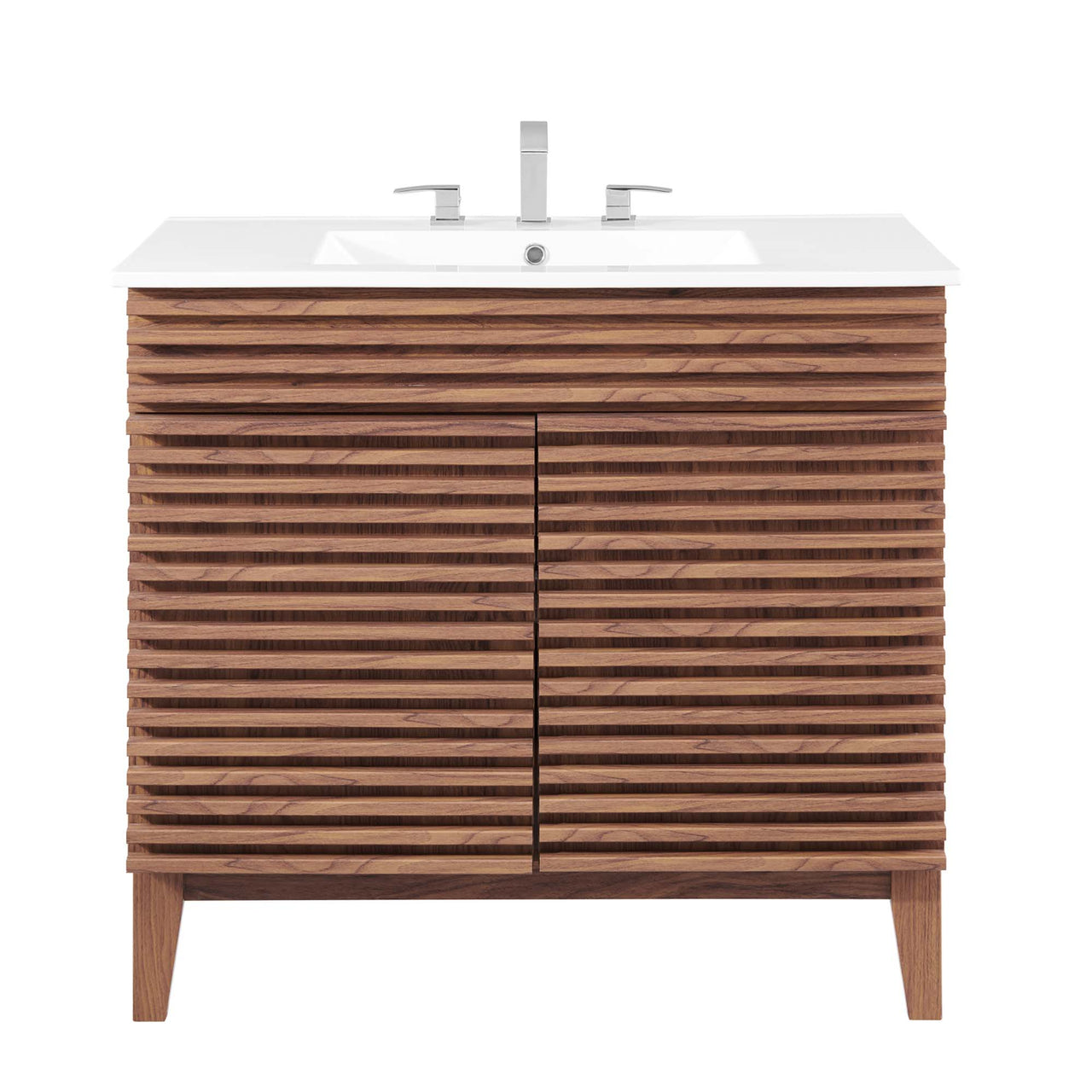 Ventra Vanity Unit, Large, Walnut & White
