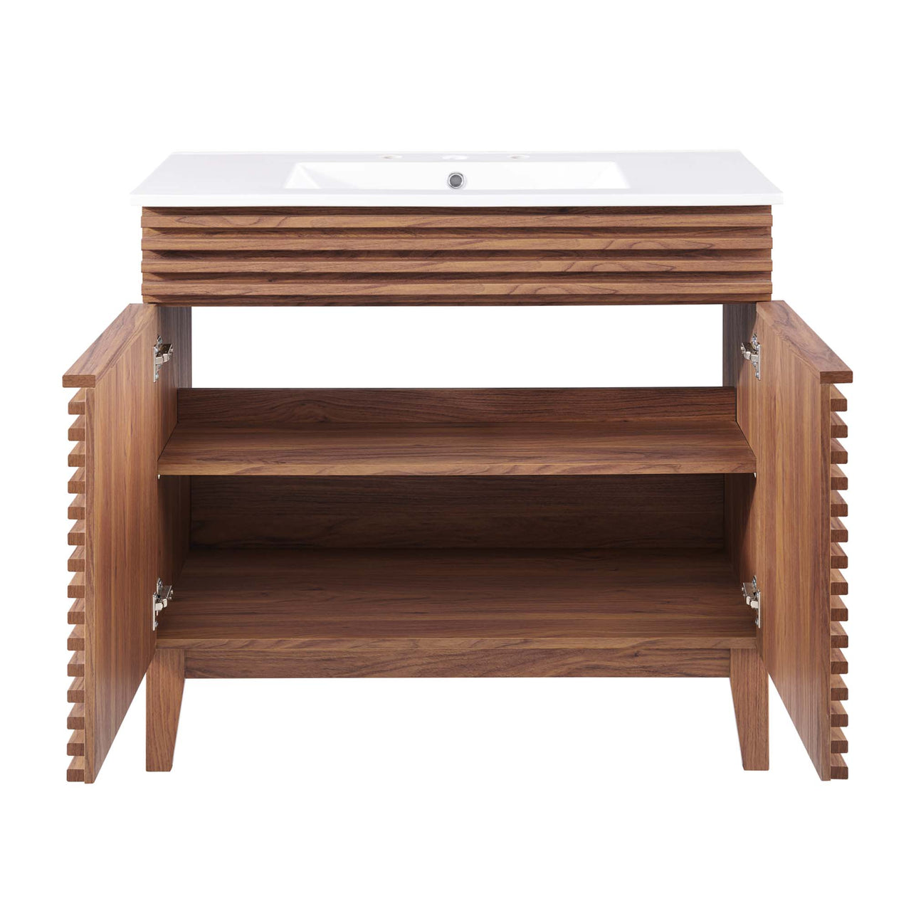 Ventra Vanity Unit, Large, Walnut & White