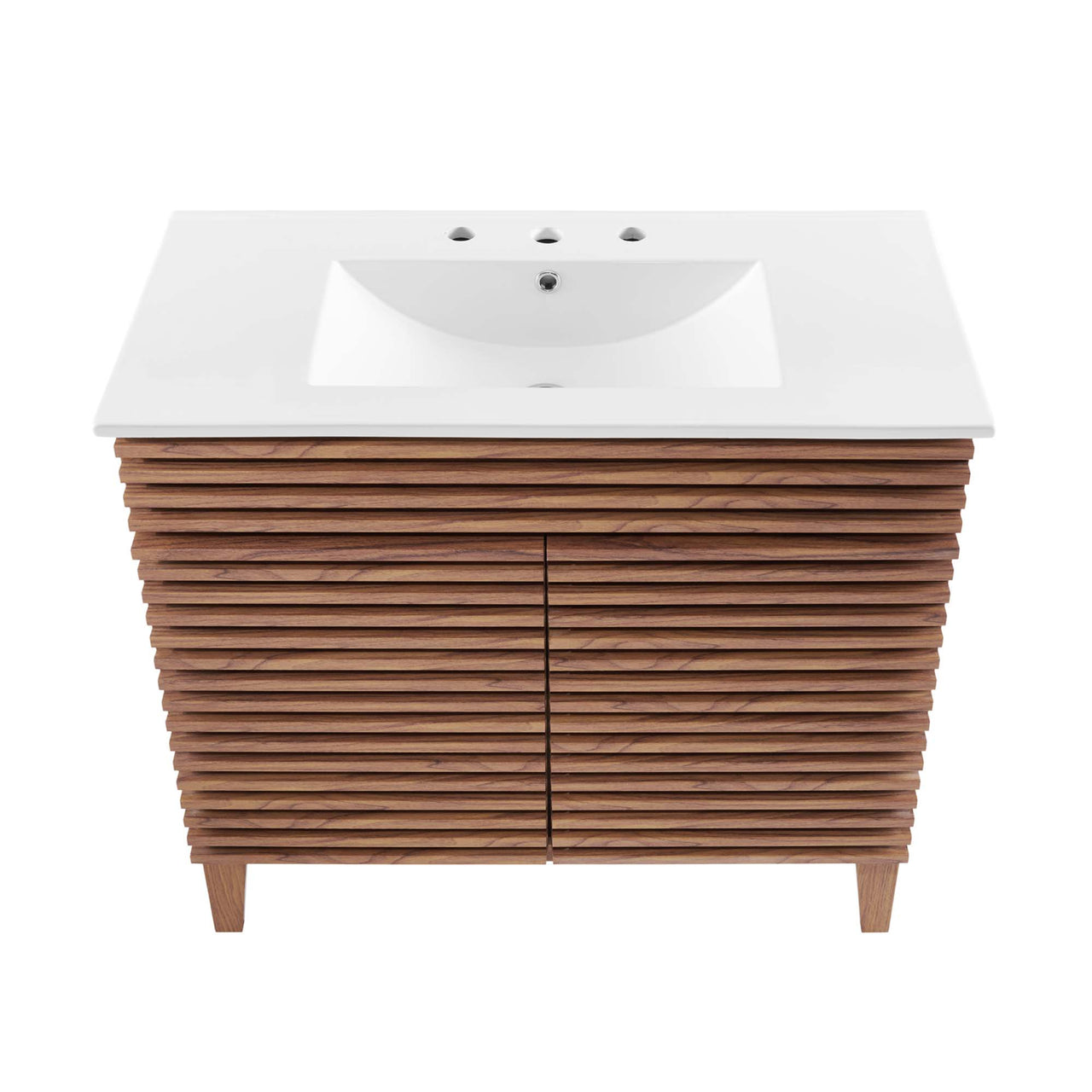 Ventra Vanity Unit, Large, Walnut & White