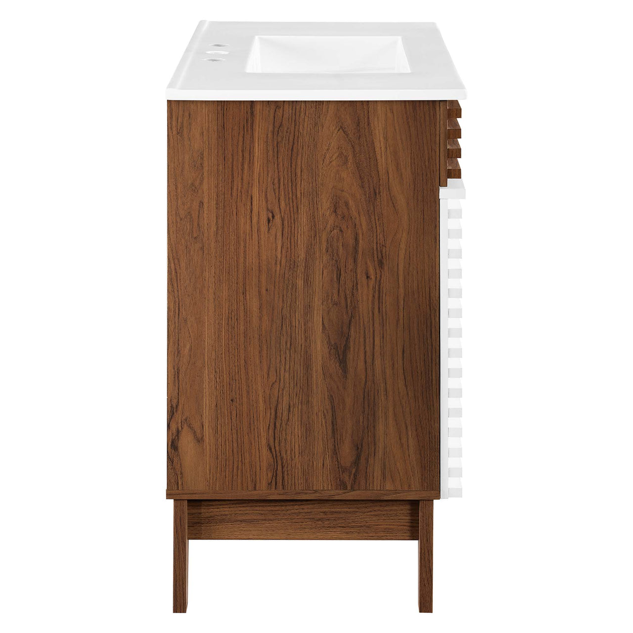 Ventra Vanity Unit, Large, Walnut & White