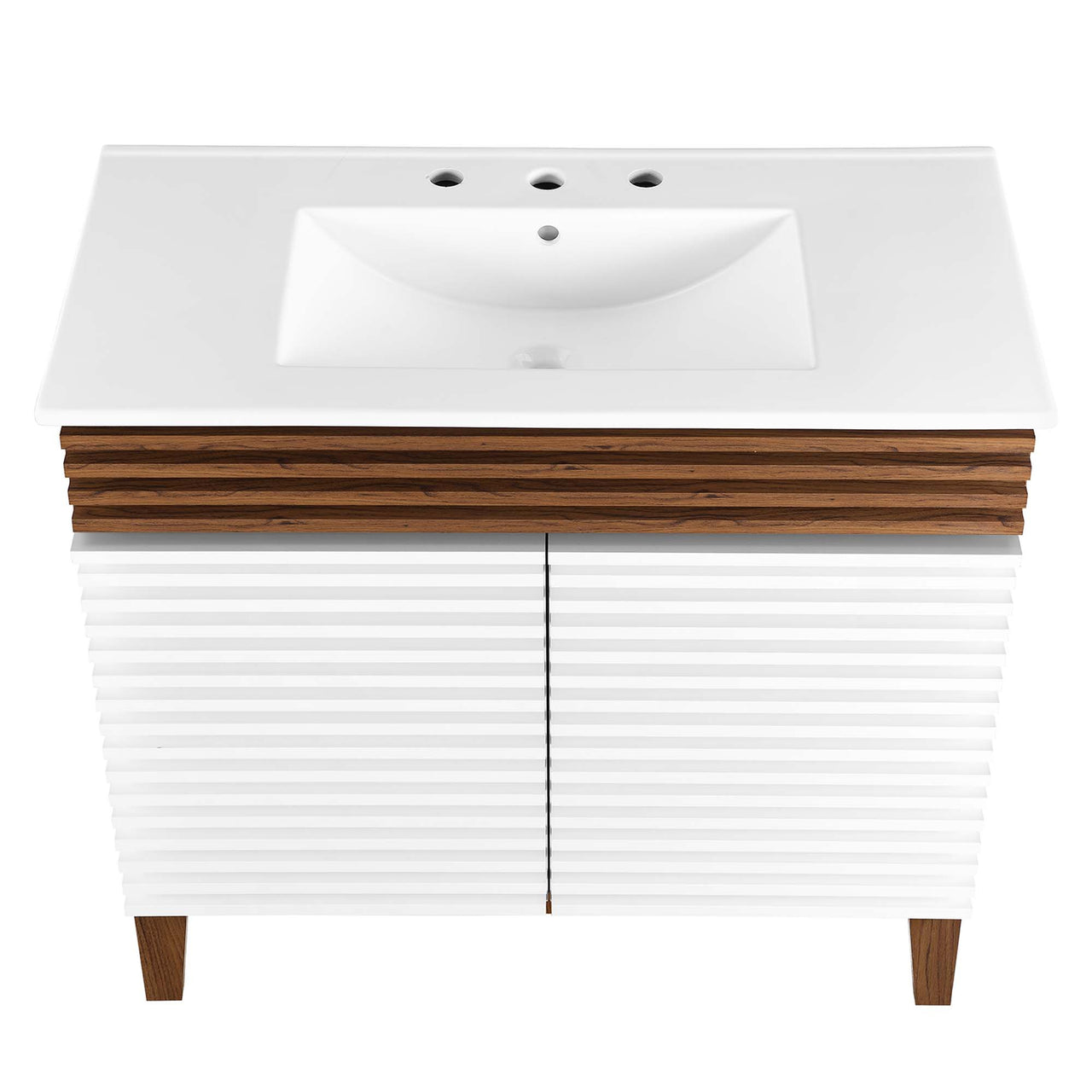 Ventra Vanity Unit, Large, Walnut & White