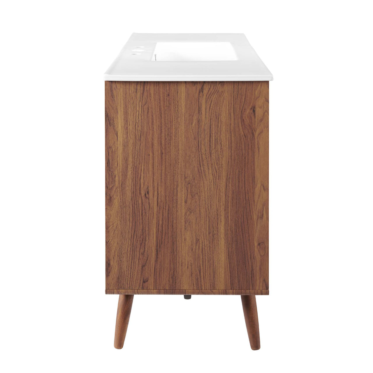 Erisen Single Sink Vanity Unit, Extra Large, Walnut & White