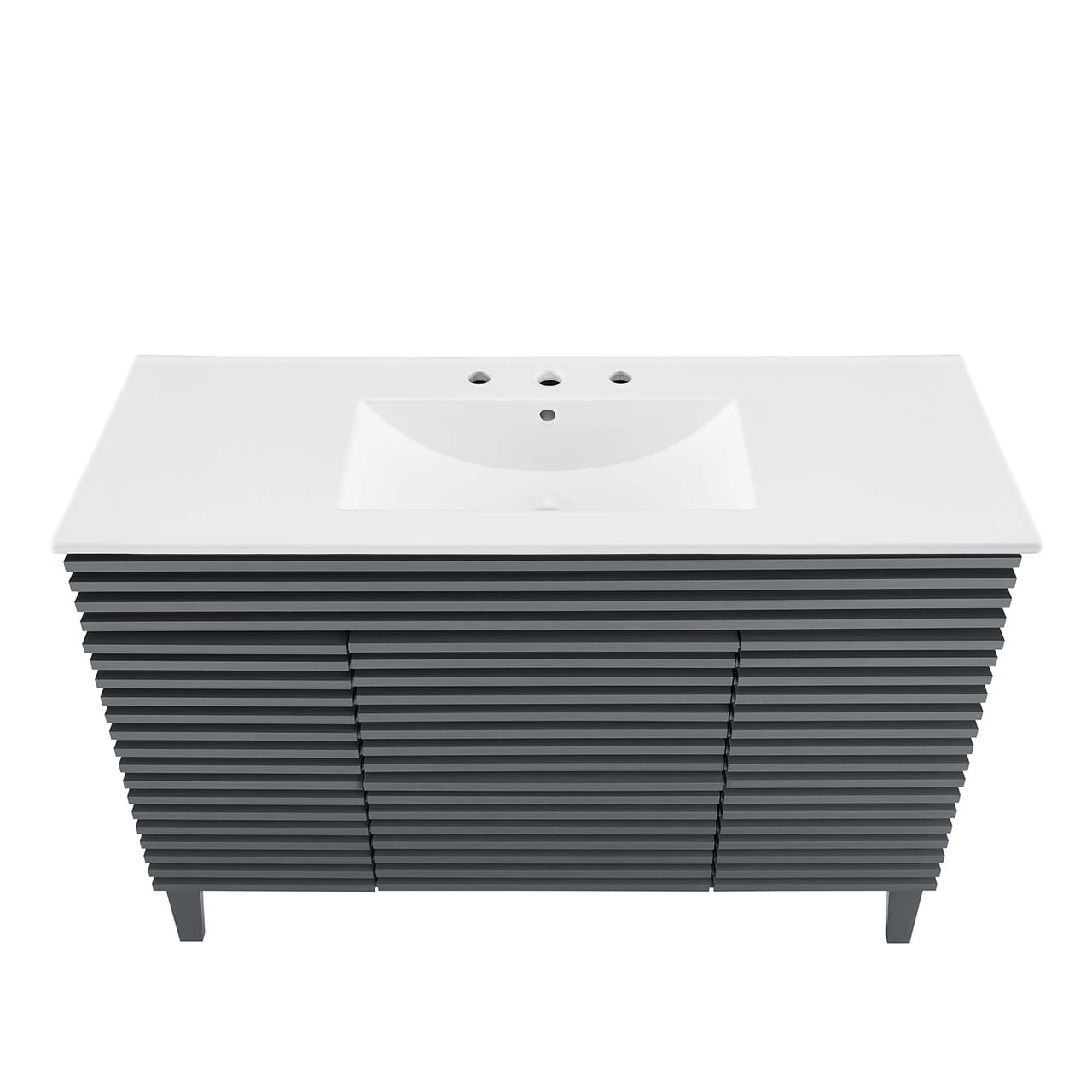 Ventra Single Sink Vanity Unit, Extra Large, Gray & White