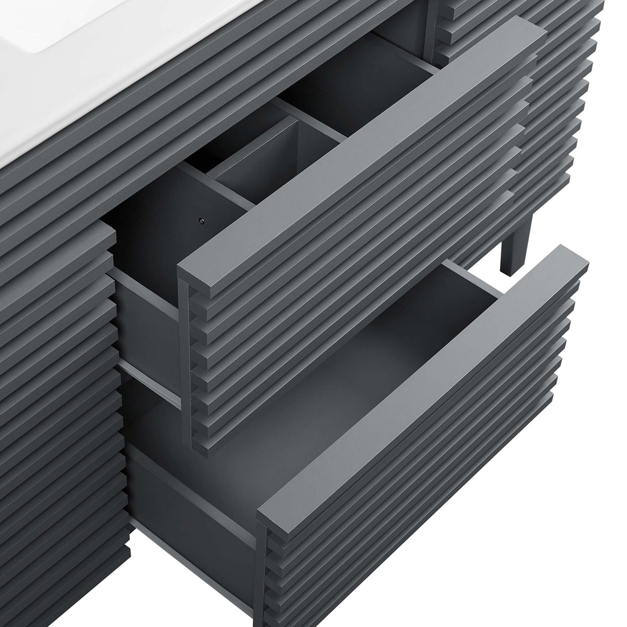 Ventra Single Sink Vanity Unit, Extra Large, Gray & White