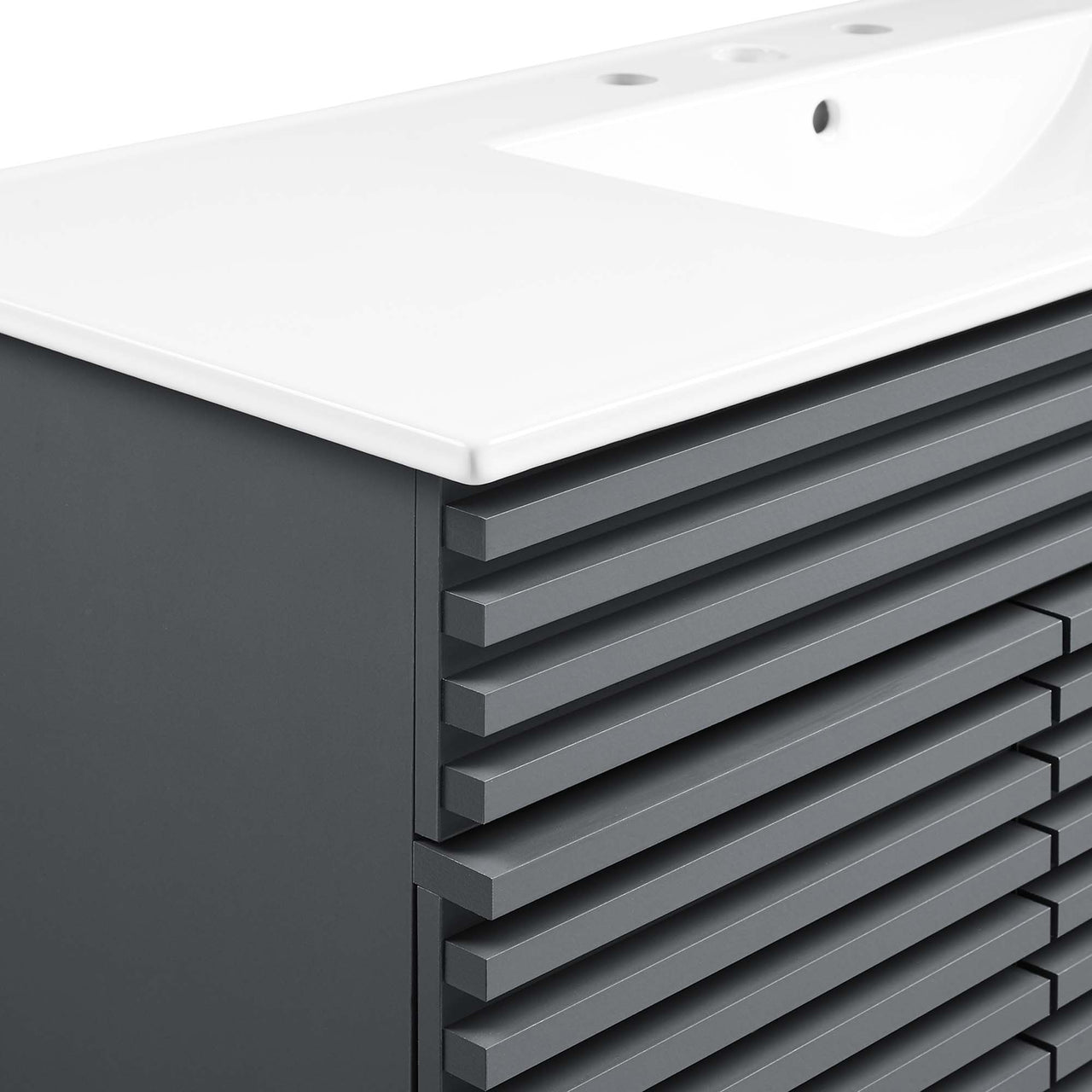 Ventra Single Sink Vanity Unit, Extra Large, Gray & White