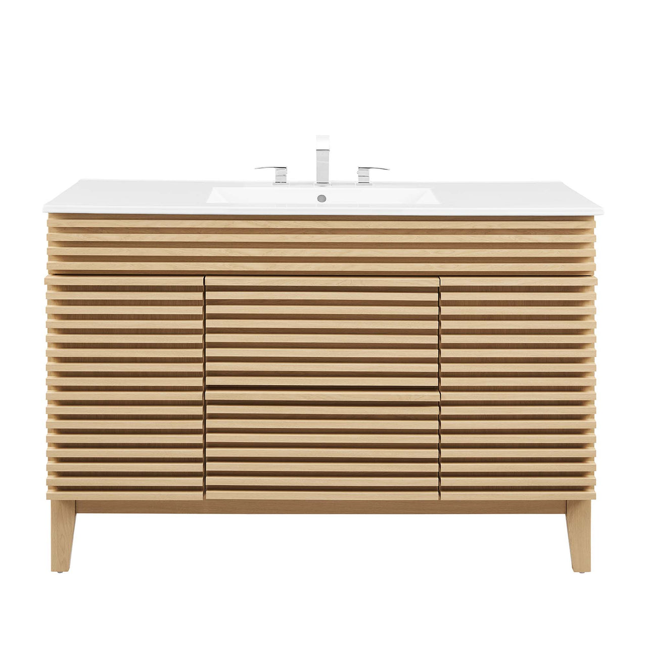 Ventra Single Sink Vanity Unit, Extra Large, Oak & White