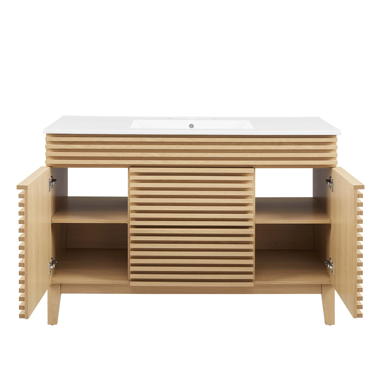 Ventra Single Sink Vanity Unit, Extra Large, Oak & White