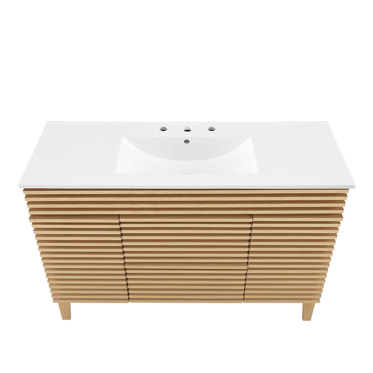Ventra Single Sink Vanity Unit, Extra Large, Oak & White